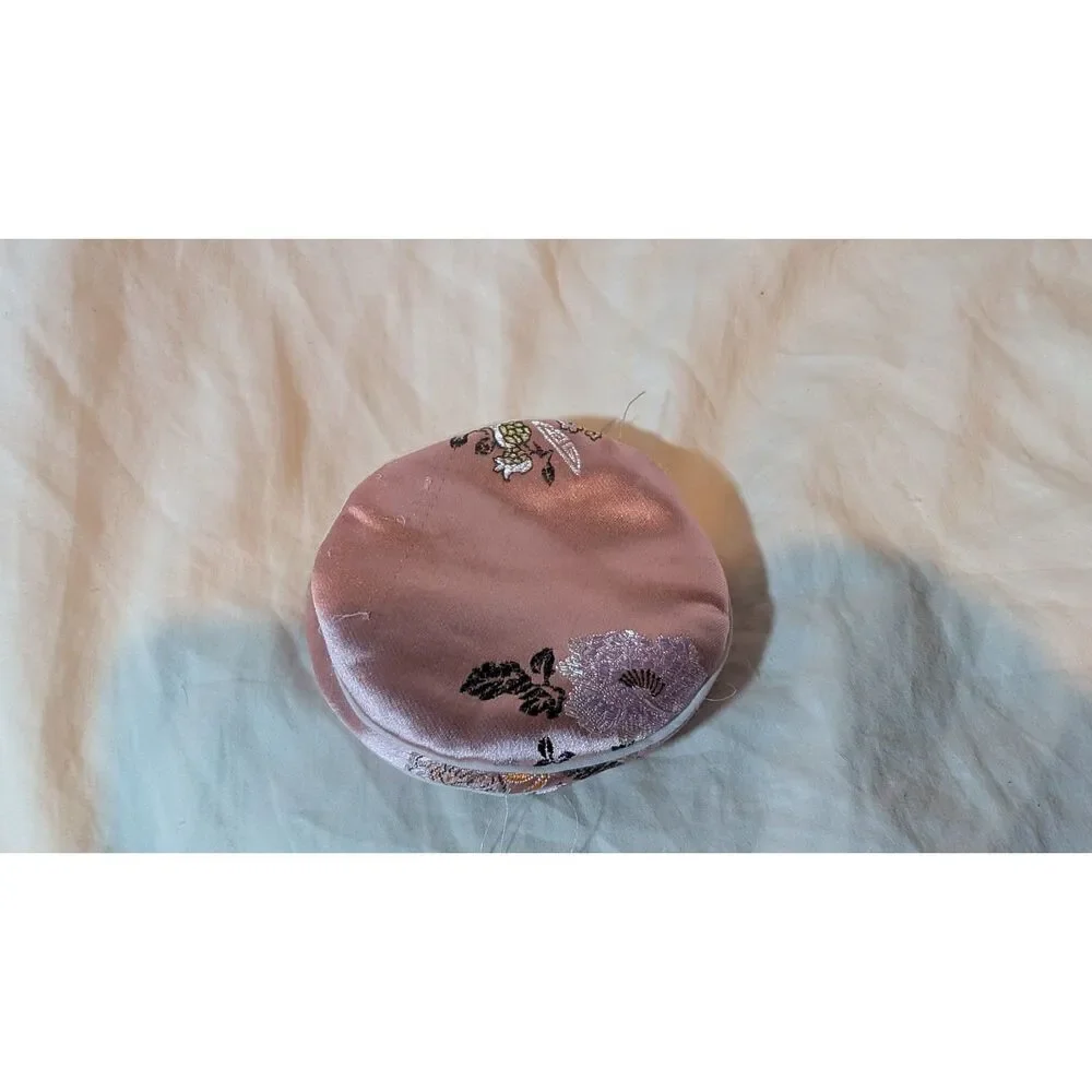 Pink Round Silk Change Purse